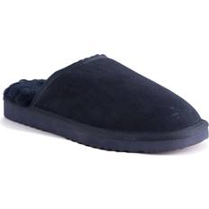 Blue - Men Slippers AUS WOOLI AUSTRALIA Sheepskin Slippers Navy