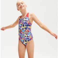 Speedo Girl's Splashback Swimsuit Navy/Red