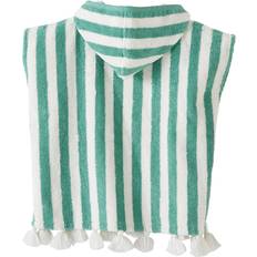 Green Dressing Gowns Vertbaudet Striped Bathing Poncho for Babies green metallized GREEN METALLIZED