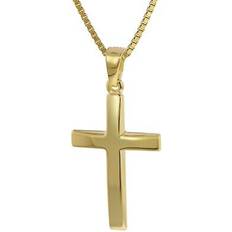 Trendor 35796 Kreuz Anhänger Gold 333 8 Karat mit goldplattierter Kette