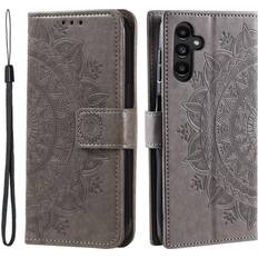 Skalo Samsung A34 5G Mandala Flip Cover Grå