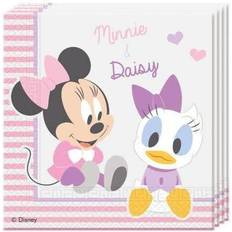 Disney Minnie Mouse 1St Birthday Disposable Napkins Pack Of 20 Pink/white One Size