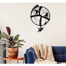 Black Wall Decor Decortie Modern Metal Free Soul Theme Ornament Wall Decor