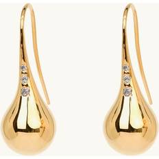 Emma Israelsson Örhängen Emma Israelsson DROP GLOBE WHITE STONE EARRINGS GOLD