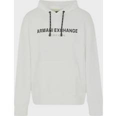 Armani Exchange White Jumpers Armani Exchange Logo Overhead Hoodie Cream, Cream, Xl, Men Cream