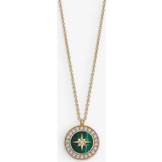 Astley Clarke Gold Polaris Malachite Locket Necklace Green