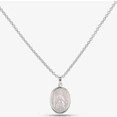 Silver Necklaces Silver Oval St Christopher Chain P30-8031-SC118