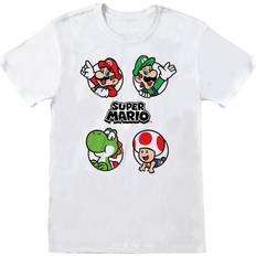 Super Mario Unisex Adult Circle T-Shirt White