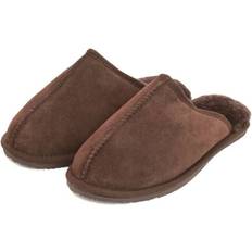 Brown - Unisex Slippers Eastern Counties Leather Sheepskin Lined Mule Slippers Chocolate