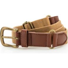 Leather Imitation Accessories ASQUITH & FOX Leather And Canvas Belt Camel One