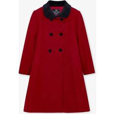 Trotters Heritage Kids' Scallop Edge Wool Coat, Red