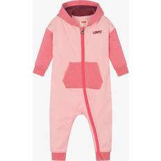 Bébé Combinaisons Levi's Girls Pink Organic Cotton Hooded Romper Pink month