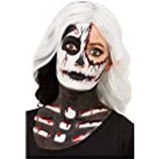 Skelett Maskerad Smink Smiffys Make-Up FX, Skeleton Kit, Aqua, Black & White, Facepaints, Crayon, Blood & Sponge