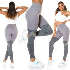 Holala Workout high waist sport leggings mit overknee-effekt Grau