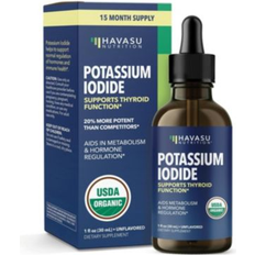 Havasu Nutrition Potassium Iodide Liquid Vegan Iodine Supplement Thyroid Support Drops