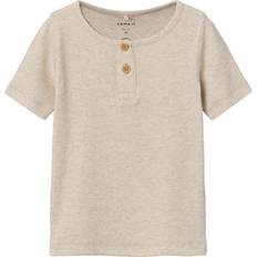Knapper T-shirts Børnetøj Name It T-shirt Nmmkab Peyote Melange