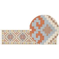 Carpets & Rugs Beliani Cotton Kilim Runner Rug Multicolour