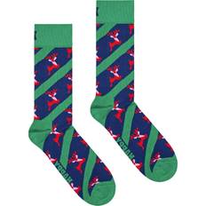 Happy Socks Green Reindeer Crew Sock - Navy/Red/Pink