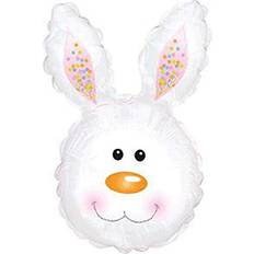 Easter Latex Balloons White Rabbit Bunny Head 30" SuperShape Foil Balloon Easter Decoration