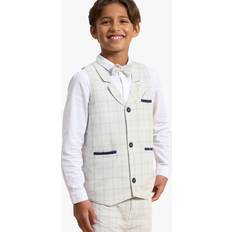 Angel & Rocket Angel & Rocket Kids' Emerson Check 3-Piece Waistcoat Set, Grey