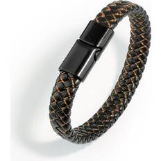 Wood Bracelets Ultra Unisex Mens and Womens Leather Bracelet with Magnetic Clap Black