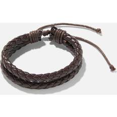 Montini Armband Montini Brunt dubbelt flätat armband herr