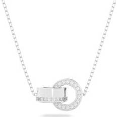 Swarovski Silver Charms & Pendants Swarovski Hollow Rhodium Plated White Crystal Intertwined Pendant Silver