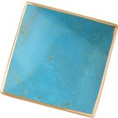 L Rings C W Sellors 18ct Rose Gold Turquoise Hallmark Rhombus Ring Gold