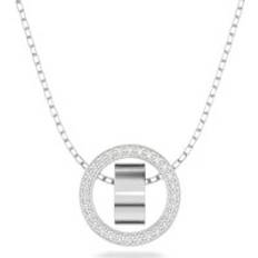 Swarovski Transparent Charms & Pendants Swarovski Hollow Rhodium Plated White Crystal Circle Pendant