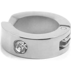 Sentio Sølvfarvet Kirurgisk Stål & Zirconia Clip-On Hoop Ørering