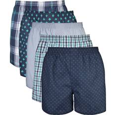 Gildan Underwear Gildan Men's Woven Boxers, Multipack, Assorted Navy 5-Pack