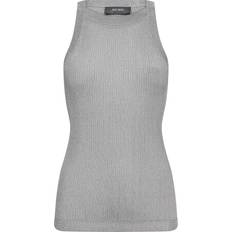 Dame - Sølv Singleter Mos Mosh MMImanja Knit Tank Top, Silver Pasform: Fitted Body