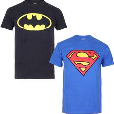 T-skjorter DC Comics Mens Hero Logo Cotton T-Shirt Pack of 2 Blue/Black