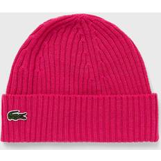 Lacoste Accessoires Lacoste Bonnet en laine peignée côtelée Taille - Rose