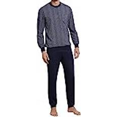 Blau Schlafanzüge Schiesser Herren Schlafanzug lang Pyjamaset, Dunkelblau blau 106