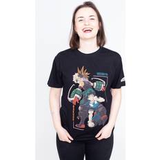 Difuzed My Hero Academia Midoriya And Bakugou T-Shirt Schwarz