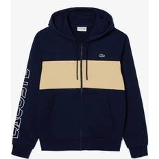 6XL Tops Lacoste Zipped Colourblock Hoodie Black/Beige