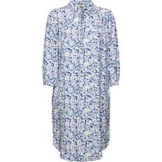 Esprit Kjoler Esprit Viscose Midi Dress With All-Over Print - Blue