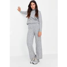 Akryl Byxor & Shorts Trendyol Collection Loungewear för kvinnor, normal midja, raka ben, åtsittande byxor, Grått