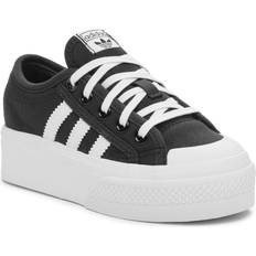 adidas Originals Kids Girls Nizza Platform Trainers Black/White, Black/White, Younger Younger Black/White