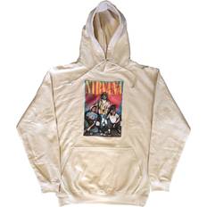 Beige - Unisex Gensere Nirvana Trapper Hat Logo Hoodie Light Sand