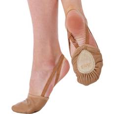 Natural - Women Ballerinas Silky Dance Womens/Ladies Leather Contemporary Half Shoes