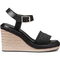 39 ½ - Man Espadrilles Calvin Klein Sandalen Met Sleehak - Zwart