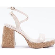 Beige - Schnürung Sandaletten River Island Womens Beige Platform Heeled Sandals Beige