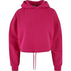 Urban Classics Rosa Tröjor Urban Classics Luvtröja Cropped Oversized Hoodie för Dam fuchsia