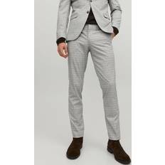 Herr - Rutiga Byxor Jack & Jones Jprsolaris Super Slim Fit Skräddarsydda Byxor Grå