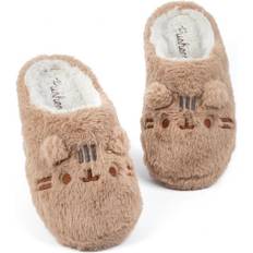 Fuskepels Sko Pusheen Womens/Ladies Faux Fur Slippers White/Multicolour/Brown