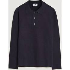 Acryl Poloshirts NN07 Harald Cotton/Modal Polo Navy Blue Blau Besticktes polohemd Grösse: