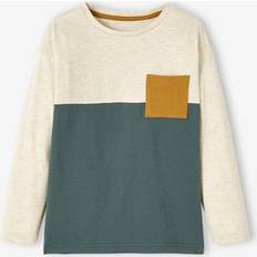 Brown T-shirts Vertbaudet Jungen Shirt Colorblock Oeko-Tex hellbeige/salbei