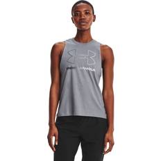 Fitness & Gym - Women Tank Tops Under Armour Sportstyle Graphic Tank Top for Ladies Steel Heather